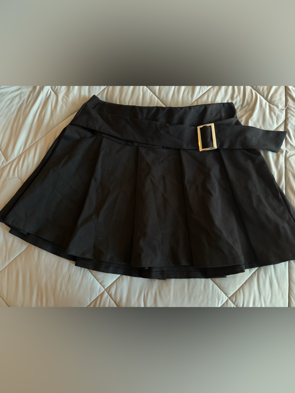 WINDSOR Black Pleated Mini Skirt with Belt